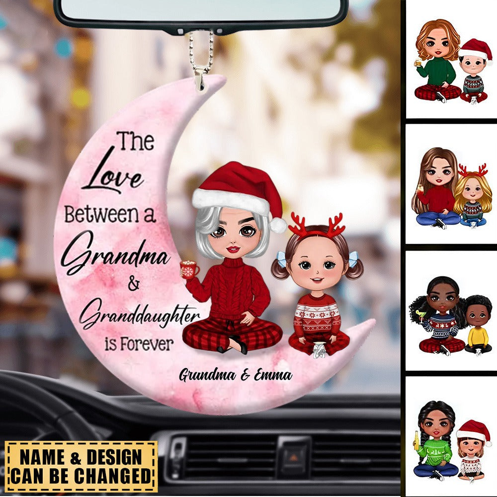 Grandma And Granddaughter On The Moon Car Ornament