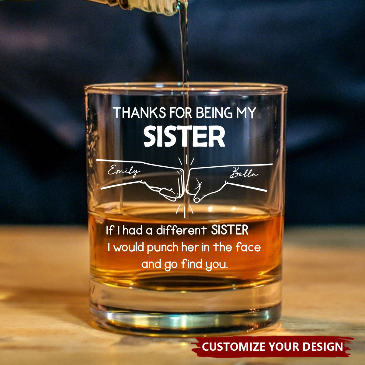 Thanks For Being My Brother - Personalized Custom Whiskey Glass