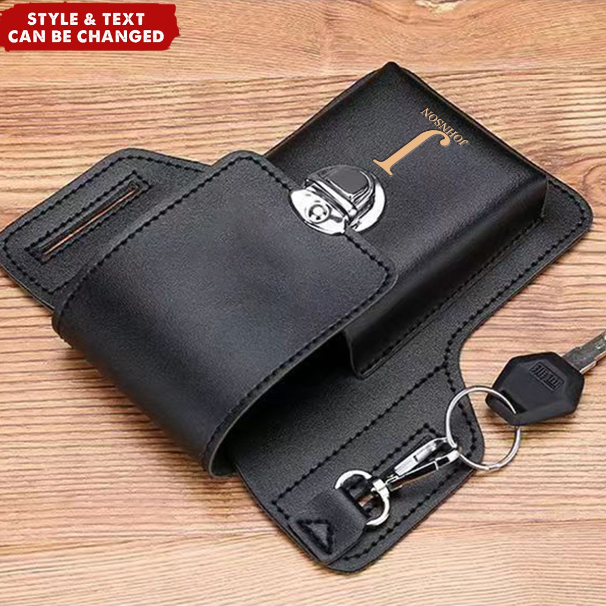 Personalized PU Leather Pouch Holsters Mobile Phone Waist Bag