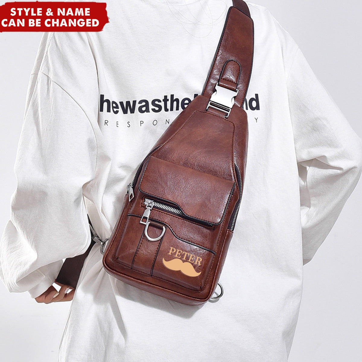 Vintage Monogram - Personalized Travel Hiking Cycling Chest Crossbody Bag