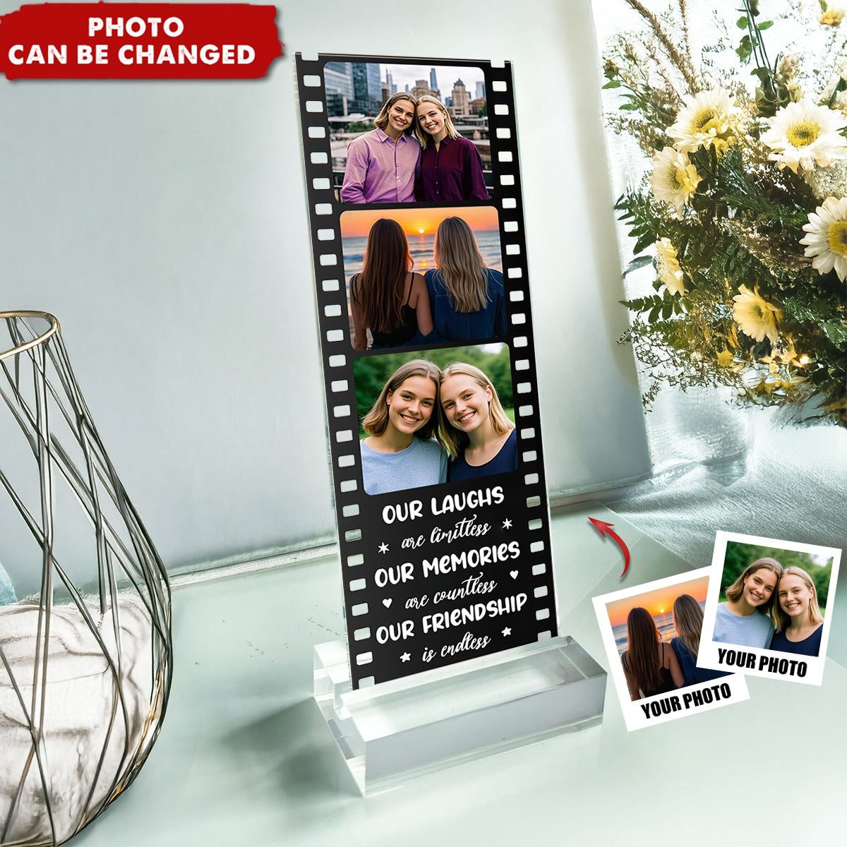 Our Laughs Are Limitless, Our Memories Are Countless Bestie - Custom Acrylic Photo Film Strip