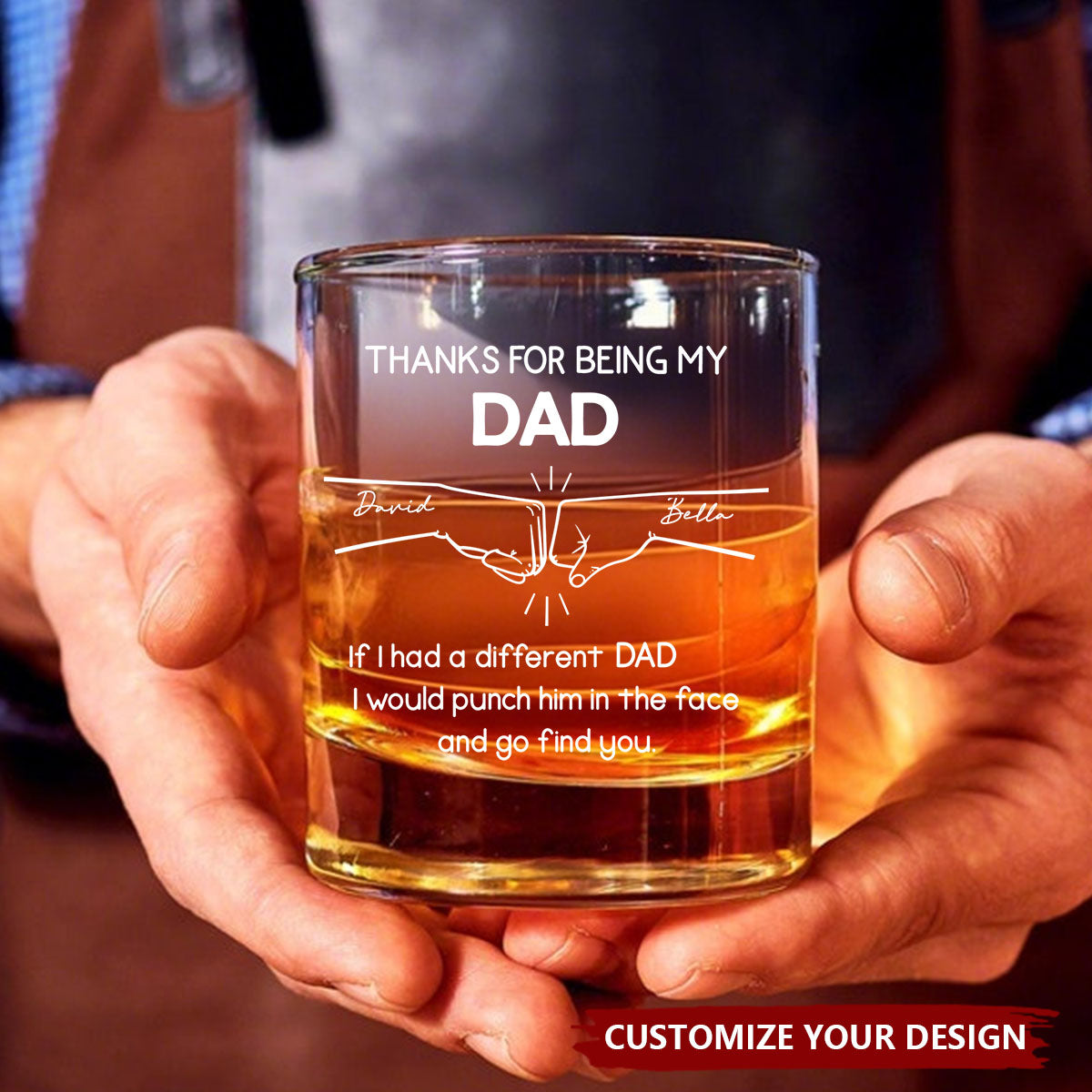 Thanks For Being My Brother - Personalized Custom Whiskey Glass