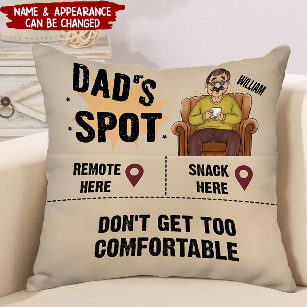 Personalized Gift For Dad Not Too Comfortable Pocket Pillow