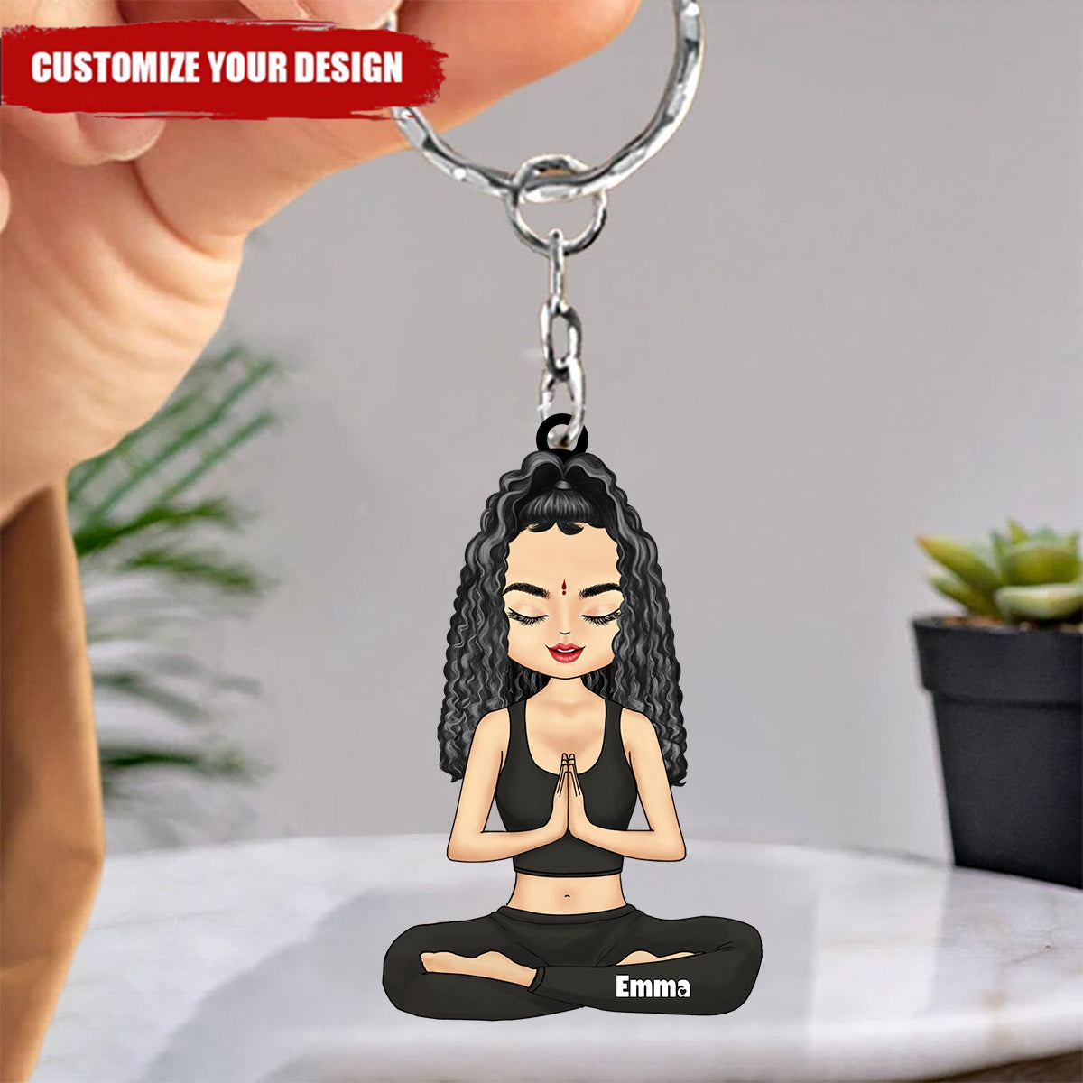 Personalized Keychain Birthday Gift For Yoga Lovers
