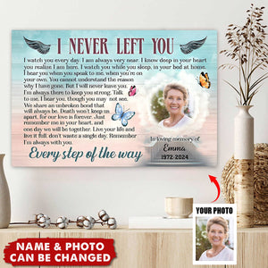 Custom Photo - Every Step With You - Customized Canvas - Gift For Loss Memorial Gift