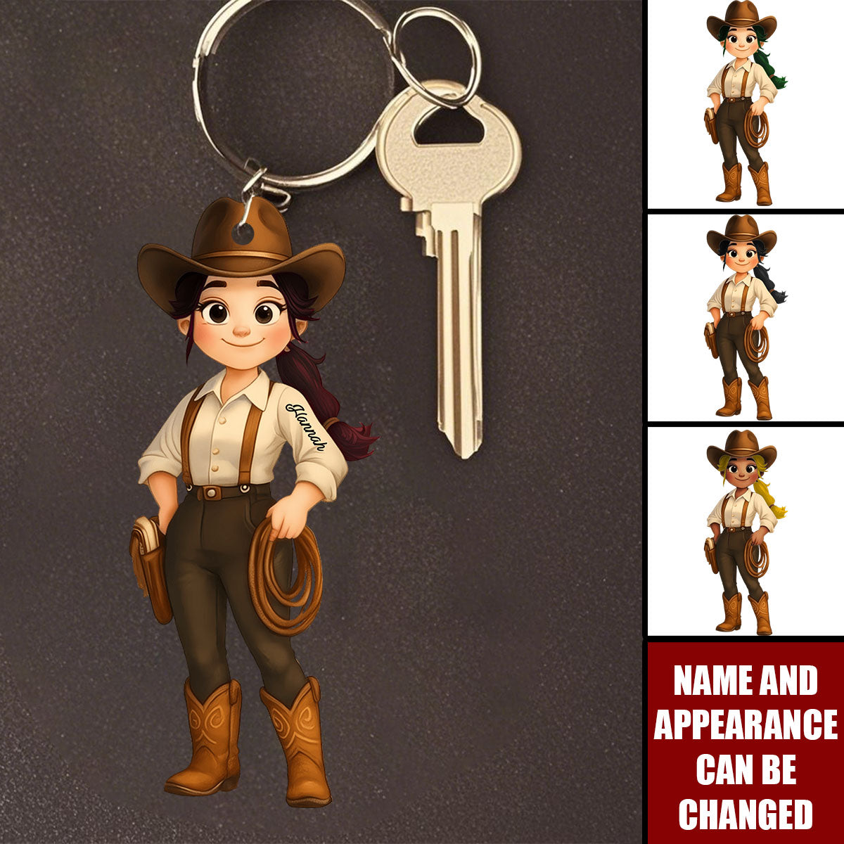 Cute Cowgirl - Personalized Memorial Acrylic Keychain