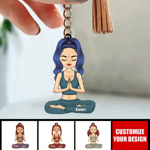 Personalized Keychain Birthday Gift For Yoga Lovers
