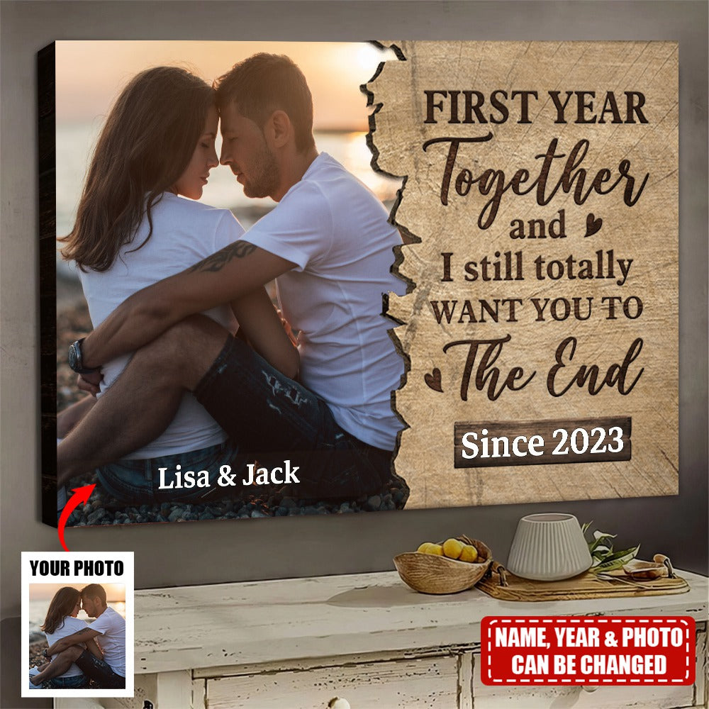 Custom Photo Together Is My Favorite Place To Be - Couple Personalized Horizontal Poster - Gift For Husband Wife, Anniversary
