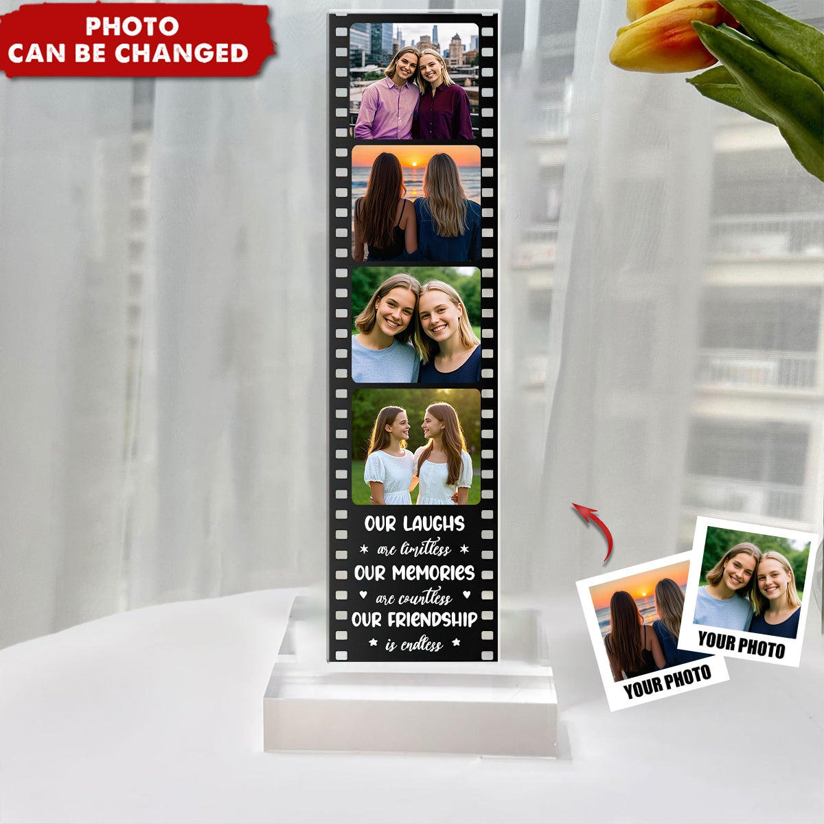 Our Laughs Are Limitless, Our Memories Are Countless Bestie - Custom Acrylic Photo Film Strip