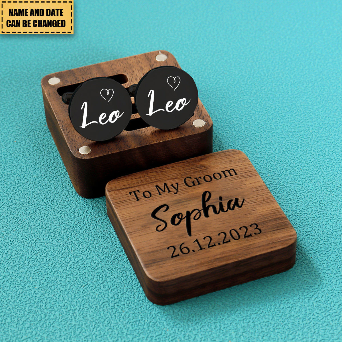 To My Groom - Personalized Initial Cufflinks - Gift for Him