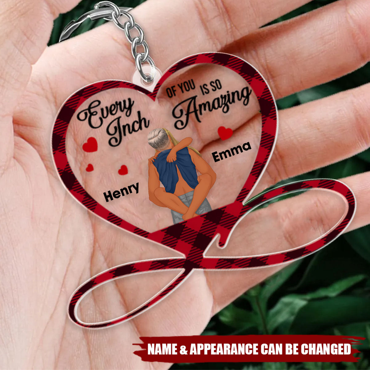 Every Inch Of You Is So Amajing - Personalized Gifts For Couple Acrylic Keychain