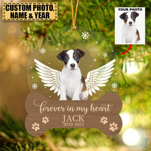 For Pets Love Forever - Personalized Christmas Photos Upload Gift Custom Memorial Ornament