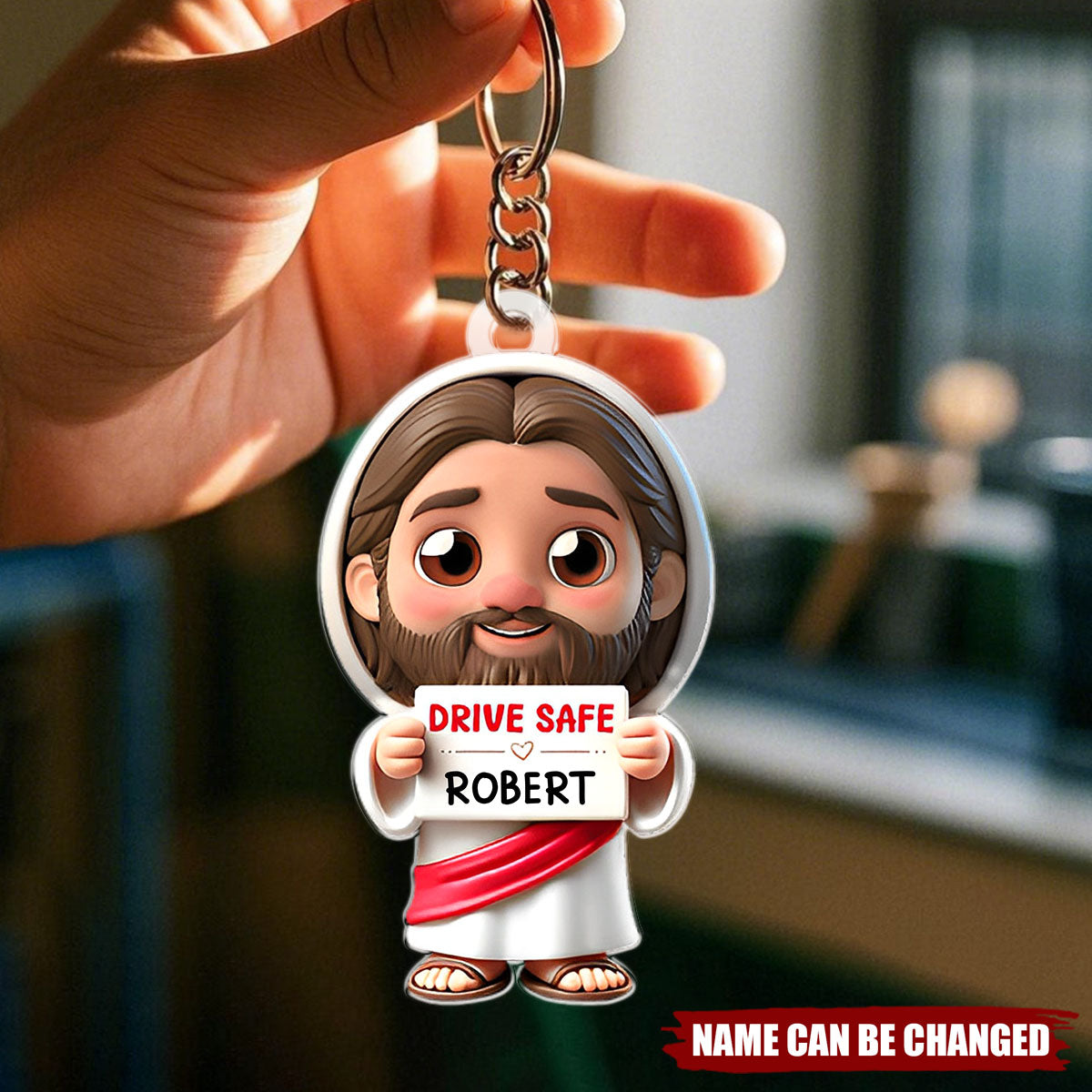 Jesus Drive Safe - Personalized Customized Acrylic Keychain - Gift For Family Members, Friends, Siblings, Loved One