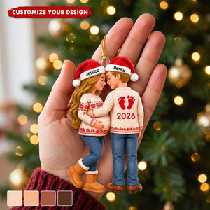 Christmas Gifts for Expectant Parents – Personalized Acrylic Ornament