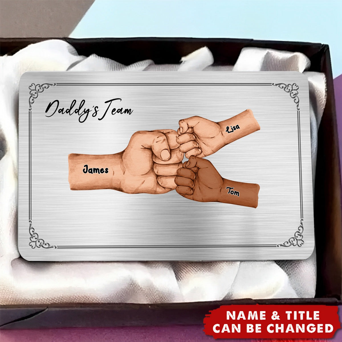 Daddy's Team - Personalized Father Wallet Insert Card