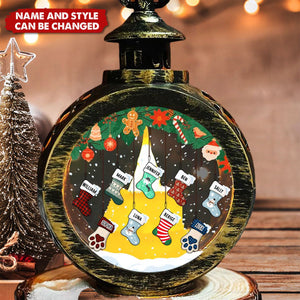 Lovely Stockings Hanging - Personalized Custom Christmas Lantern