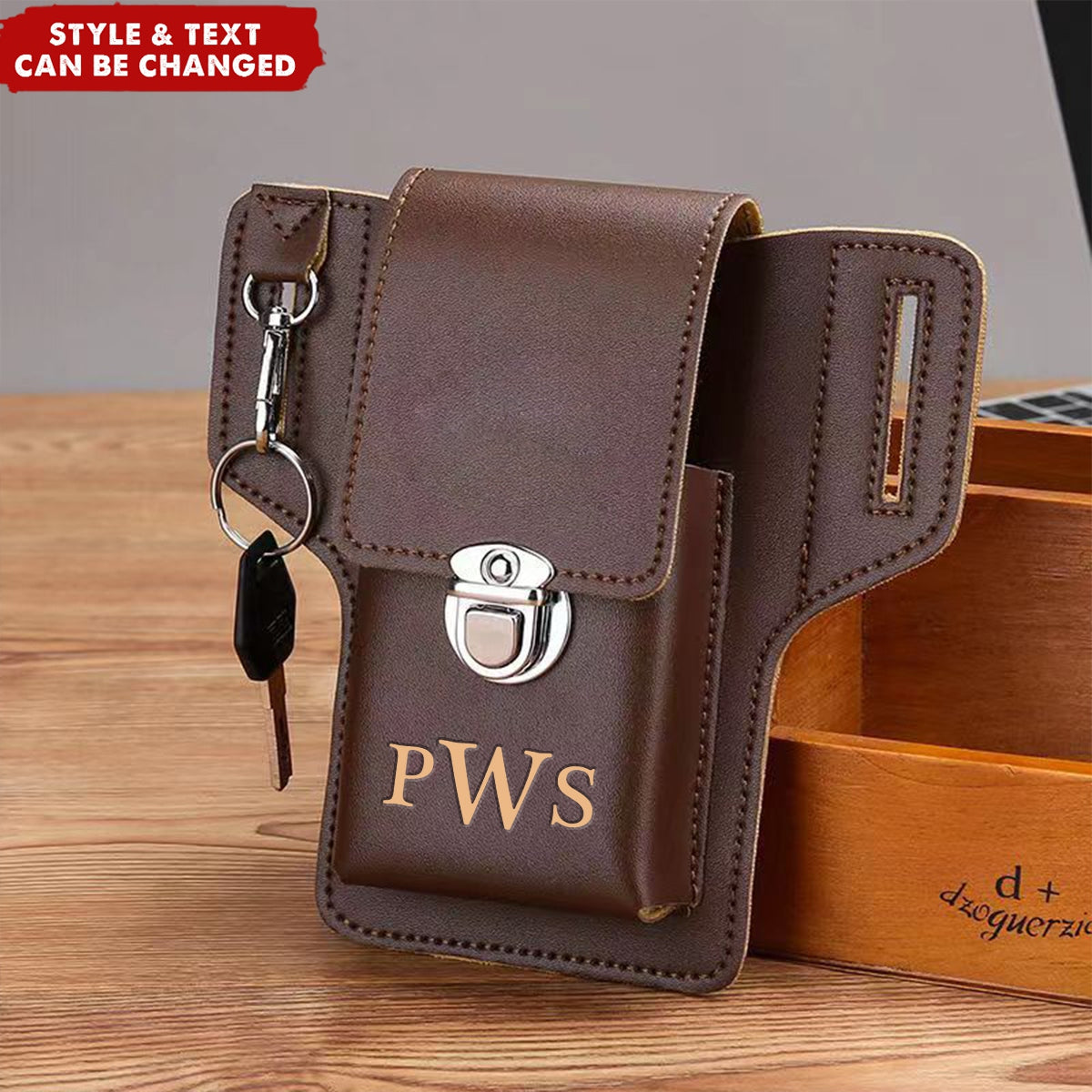 Personalized PU Leather Pouch Holsters Mobile Phone Waist Bag