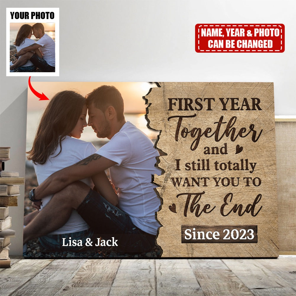 Custom Photo Together Is My Favorite Place To Be - Couple Personalized Horizontal Poster - Gift For Husband Wife, Anniversary