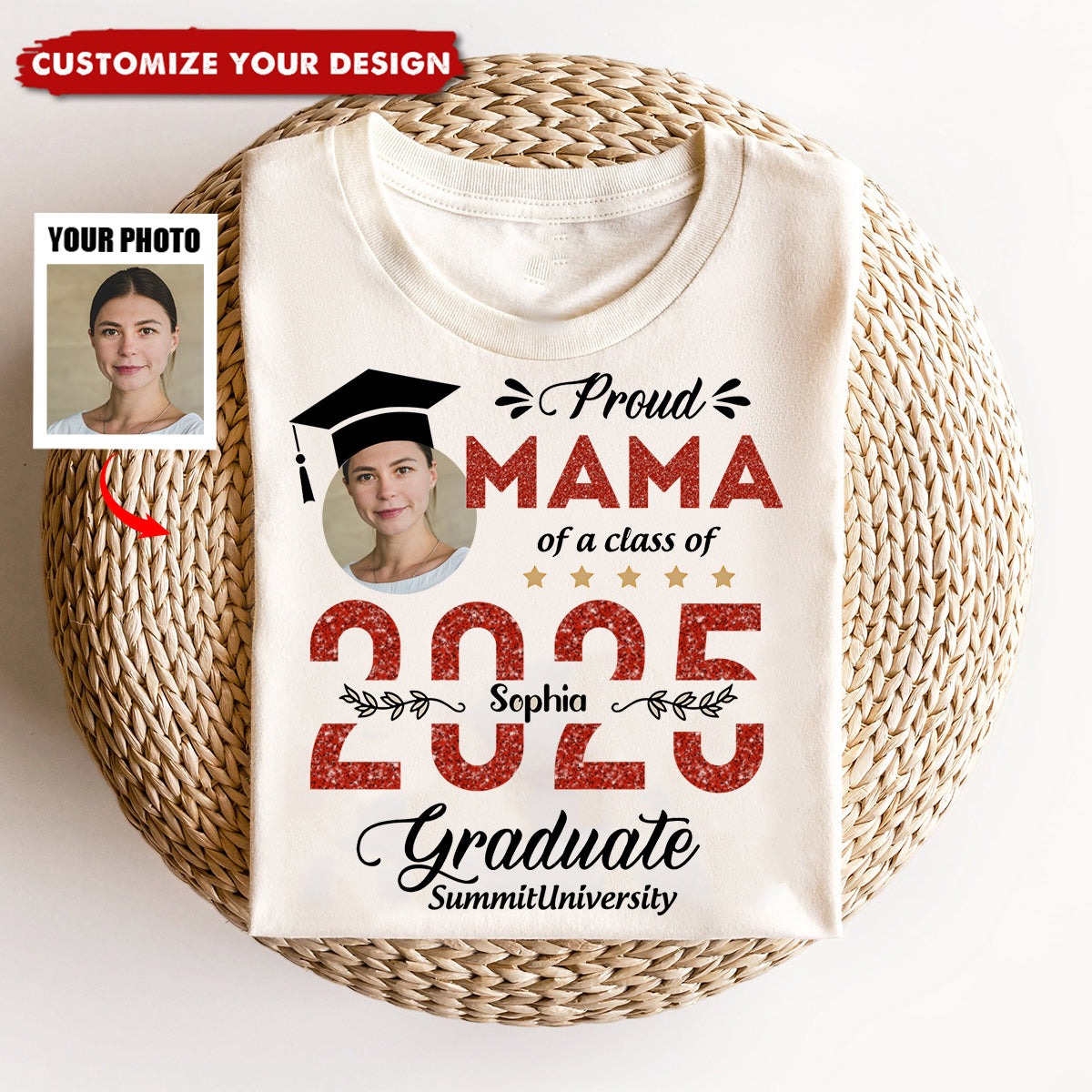 Proud Family Of 2025 Graduation T-Shirt, Personalized Shirt For Graduation