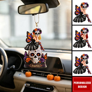 Sugar Skull Girl - Personalized Ornament - Halloween Decoration