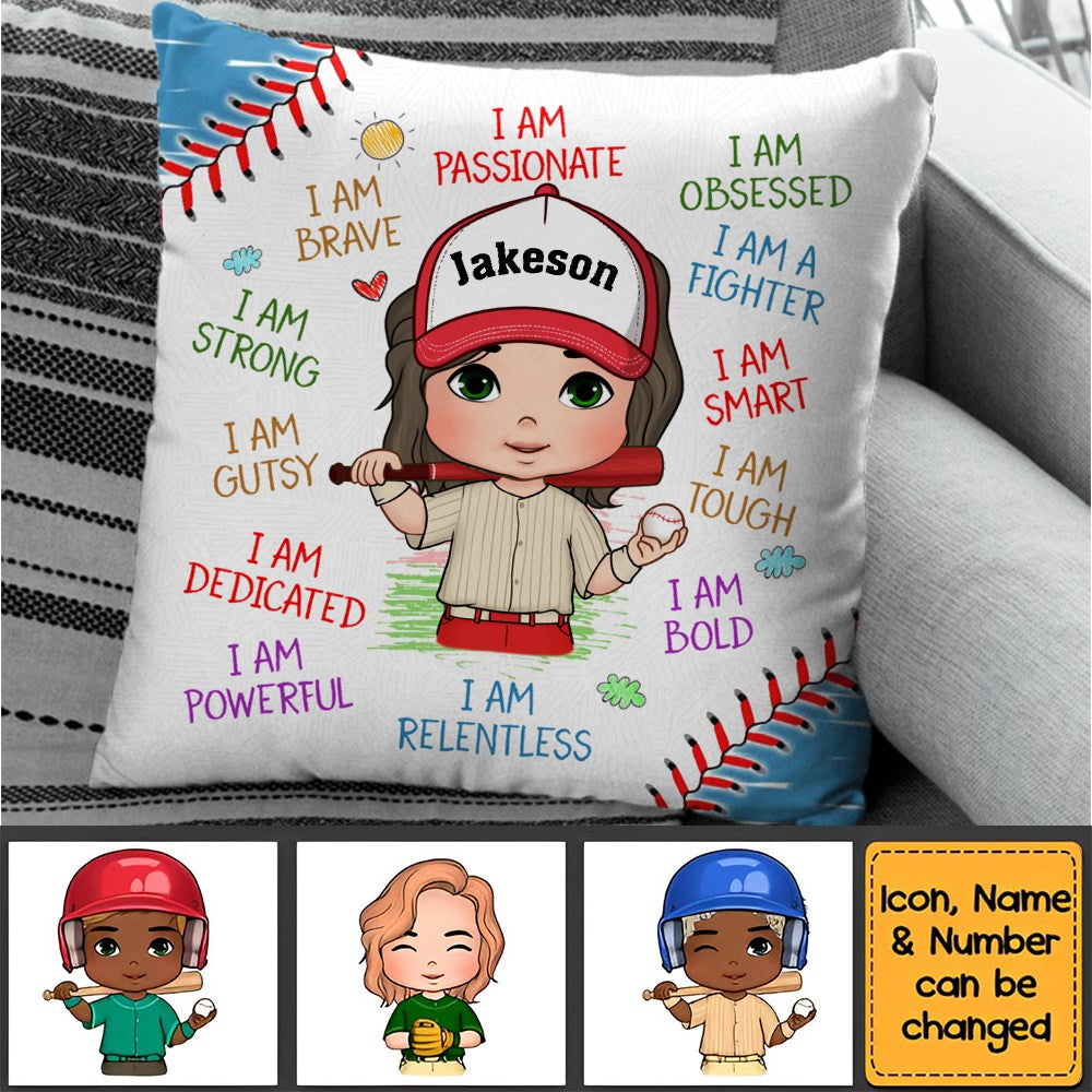 Gift For Baseball Son Grandson Affirmation Pillow