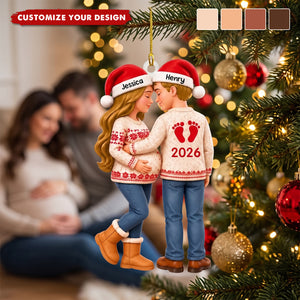 Christmas Gifts for Expectant Parents – Personalized Acrylic Ornament