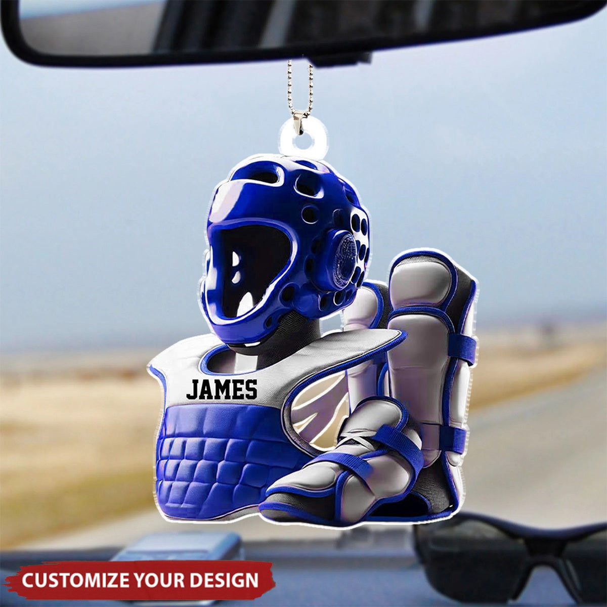 Taekwondo Gear - Personalized Acrylic Car Ornament, Gift for Martial Artists