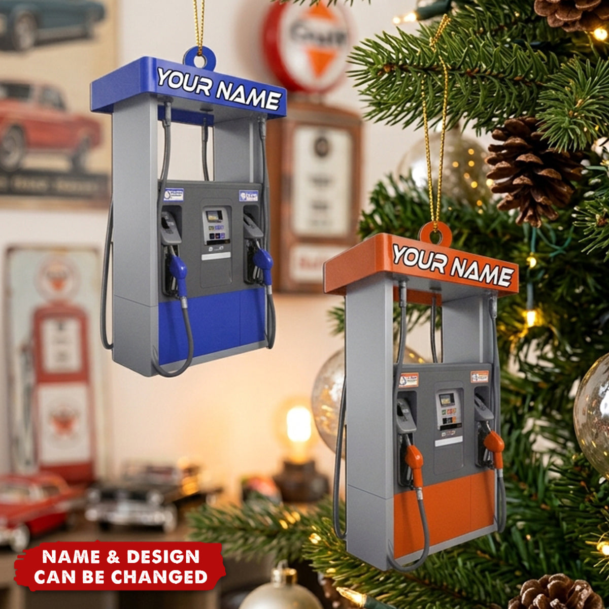 Gas Pump Christmas Ornament: Funny Fuel Station Decor