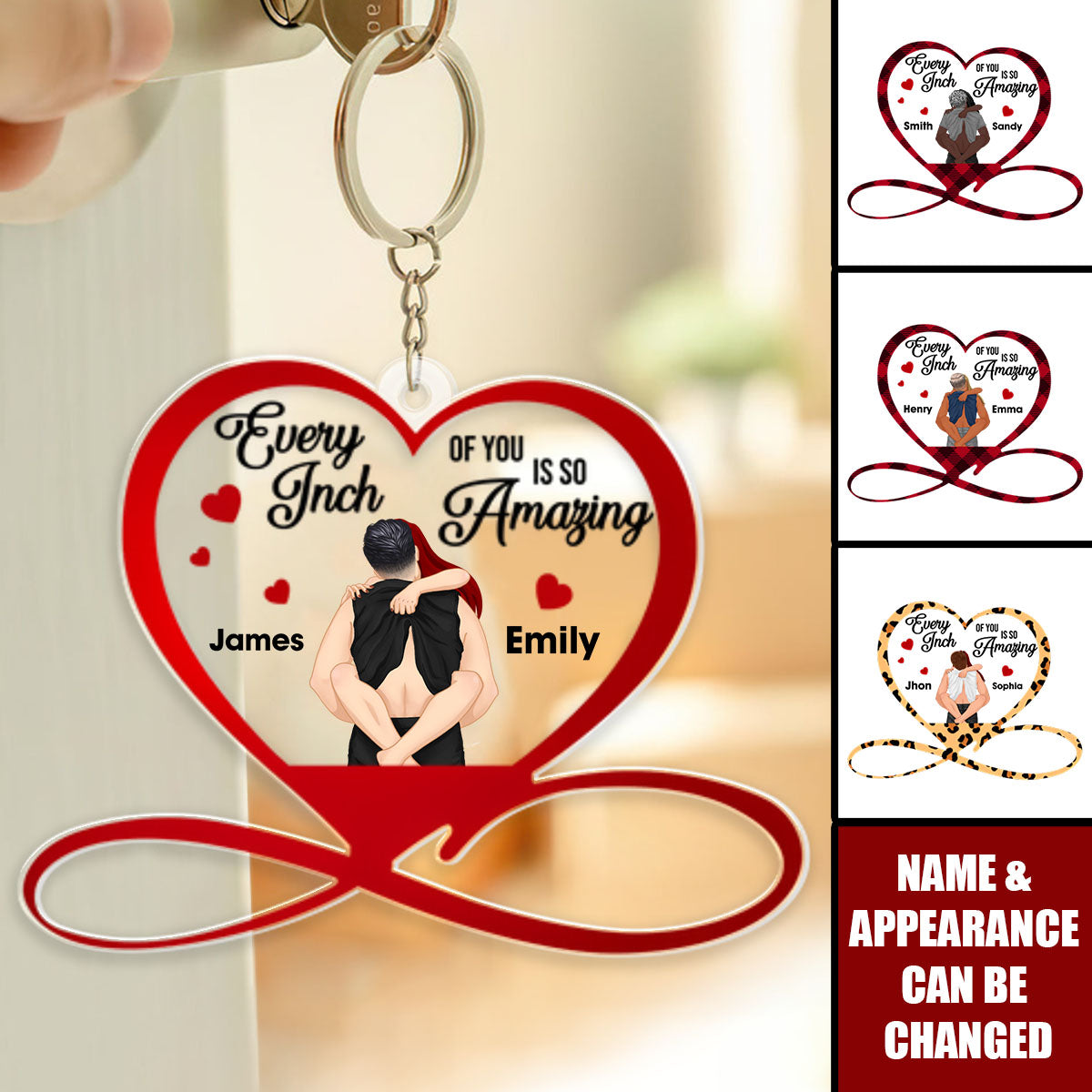 Every Inch Of You Is So Amajing - Personalized Gifts For Couple Acrylic Keychain