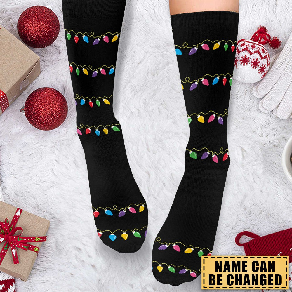 Christmas Movies Watching Socks - Personalized Crew Socks