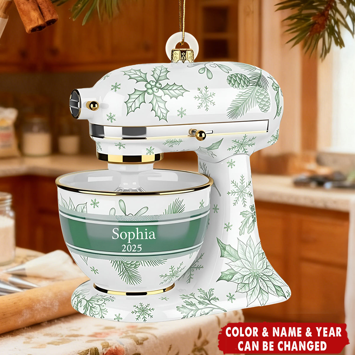 Baking Mixer Ornament, Personalized Kitchen Decor, Christmas Gift for Bakers, Cooking Lovers, Cupcake and Pastry Enthusiasts