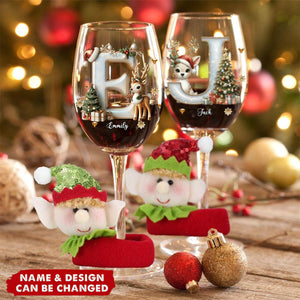 Sparkle Family - Personalized Family Wine Glass With Long Stem