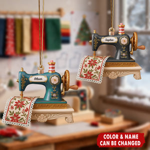Personalized Sewing Machine Ornament  – Gift for Seamstress, Quilter, Sewing Lover