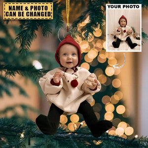 Customized Your Photo Ornament - Personalized Photo Mica Ornament - Christmas Gifts For Family Member