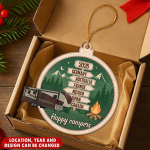 Camping Woodland Adventure - Personalized Wooden Ornament