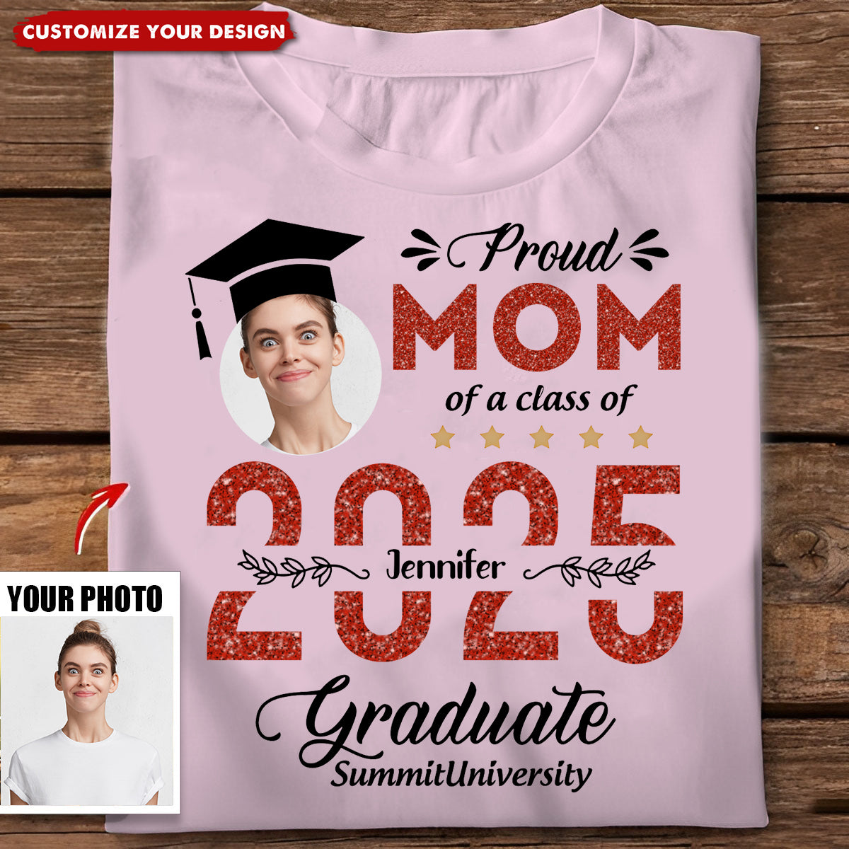 Proud Family Of 2025 Graduation T-Shirt, Personalized Shirt For Graduation