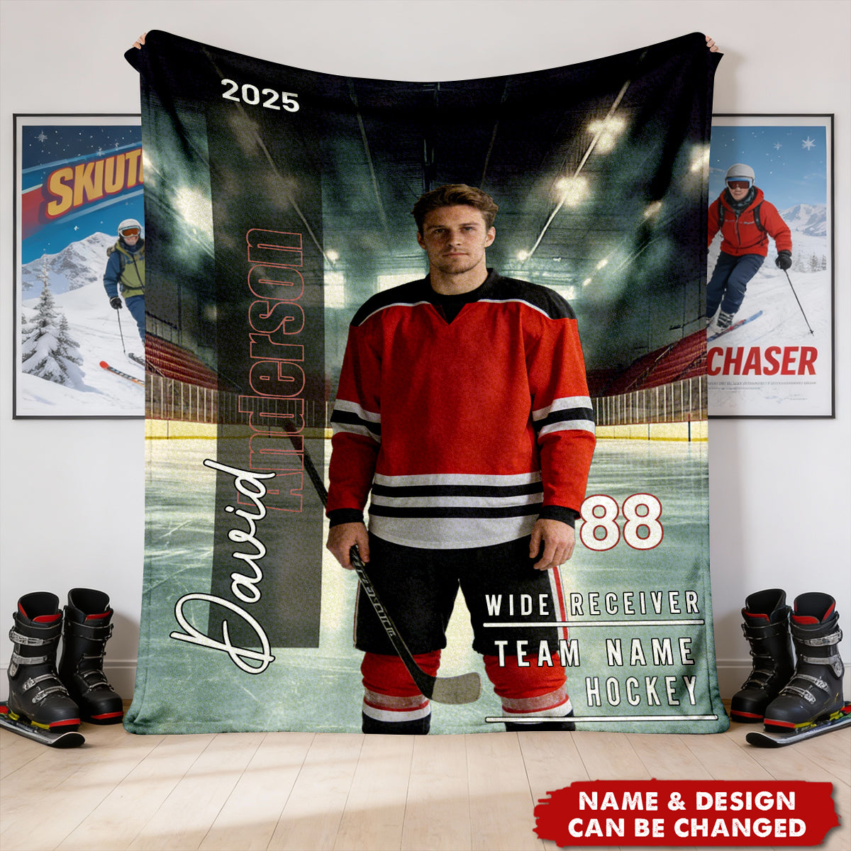 Any Photo, Name, School... - Personalized Football Blanket