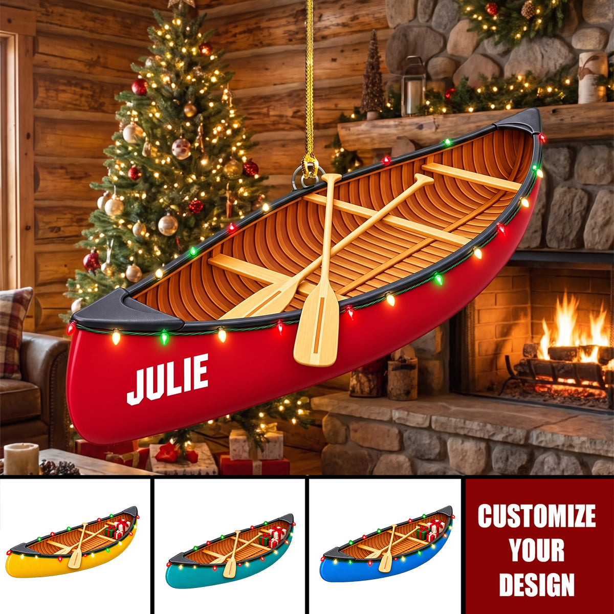 Personalized Canoe Acrylic Ornament - Gift For Canoe Lovers & Water Sports Fans