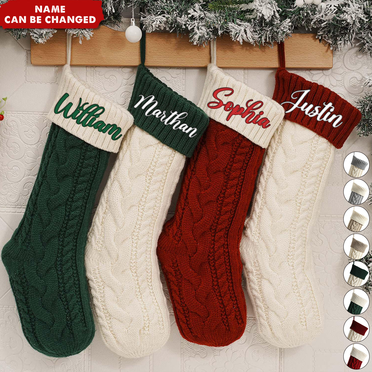 2024 Family Personalized Knitted Christmas Monogram Stocking