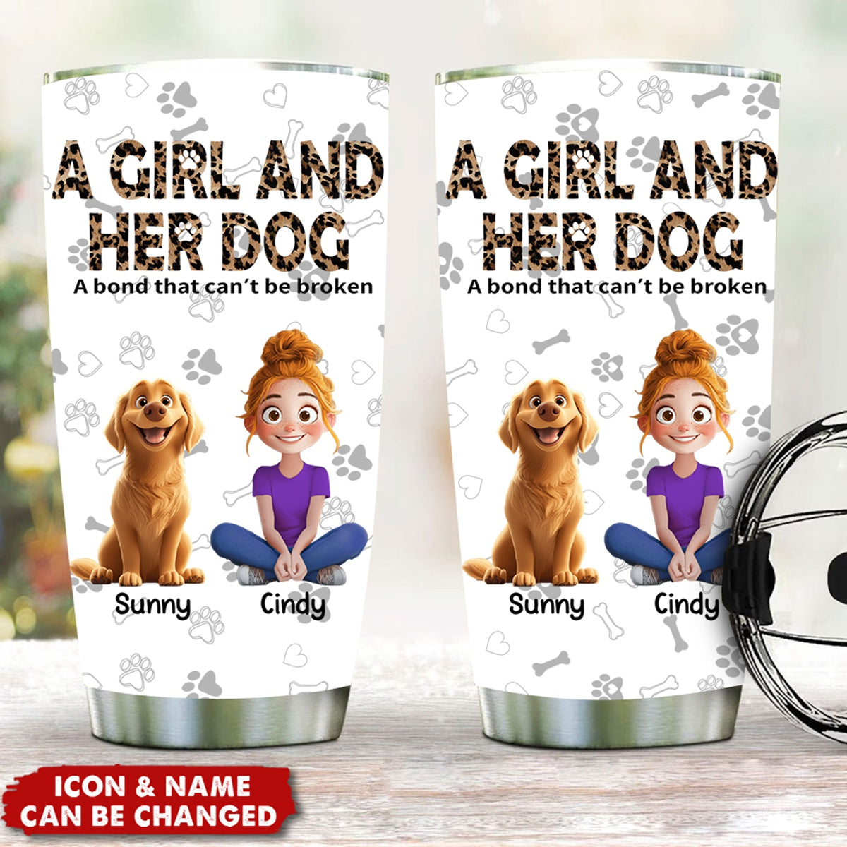 A Girl & Her Dogs Has Unbreakable Bond - Personalized Tumbler Cup