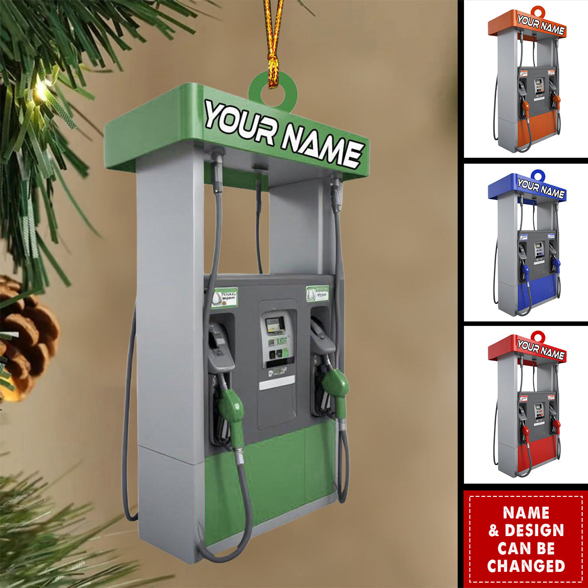 Gas Pump Christmas Ornament: Funny Fuel Station Decor