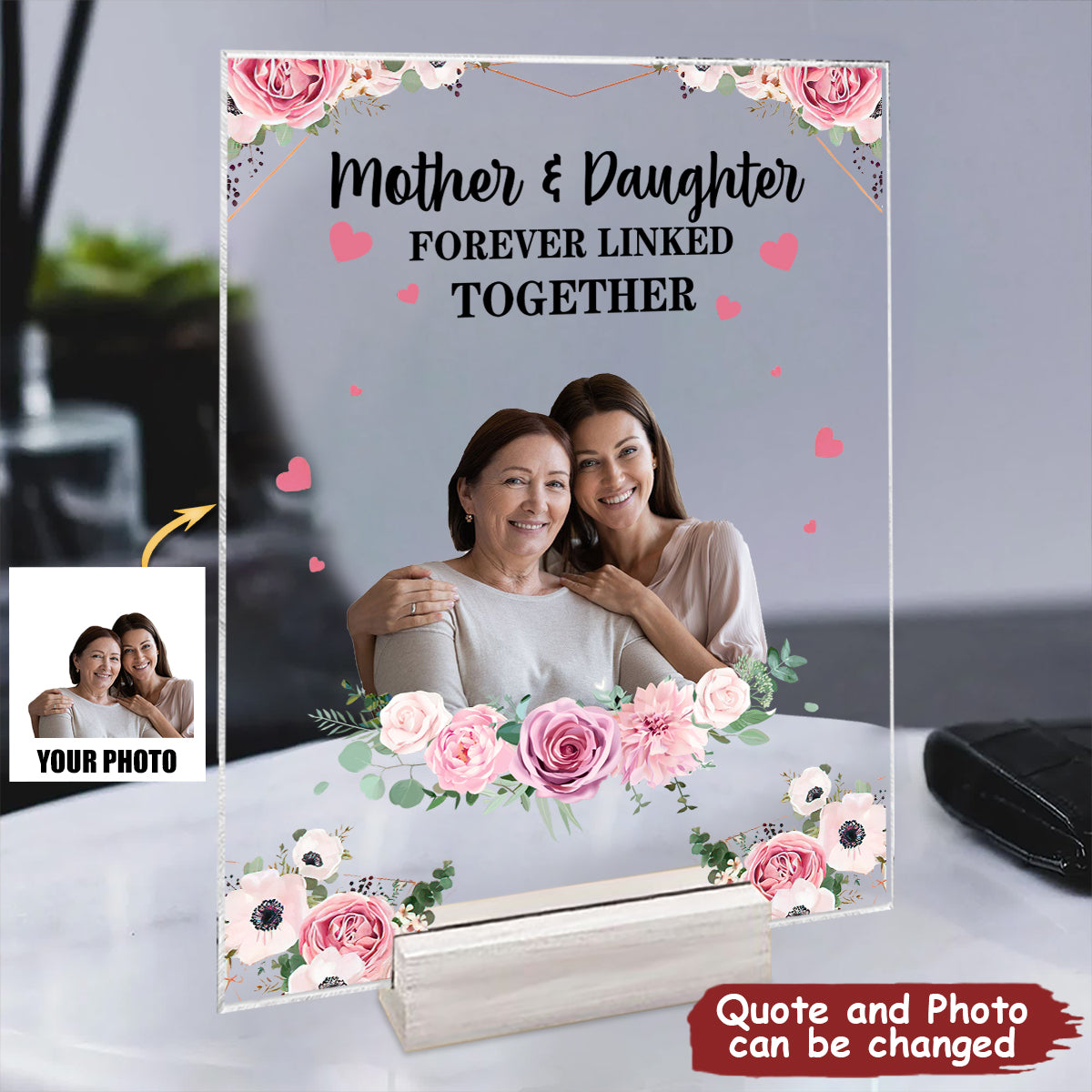 Mother And Children Forever Linked Together - Personalized Acrylic Plaque