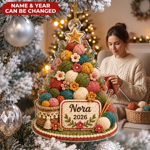 Yarn Christmas Tree – Personalized Acrylic Custom Shape Ornament, Gift For Crochet Lover
