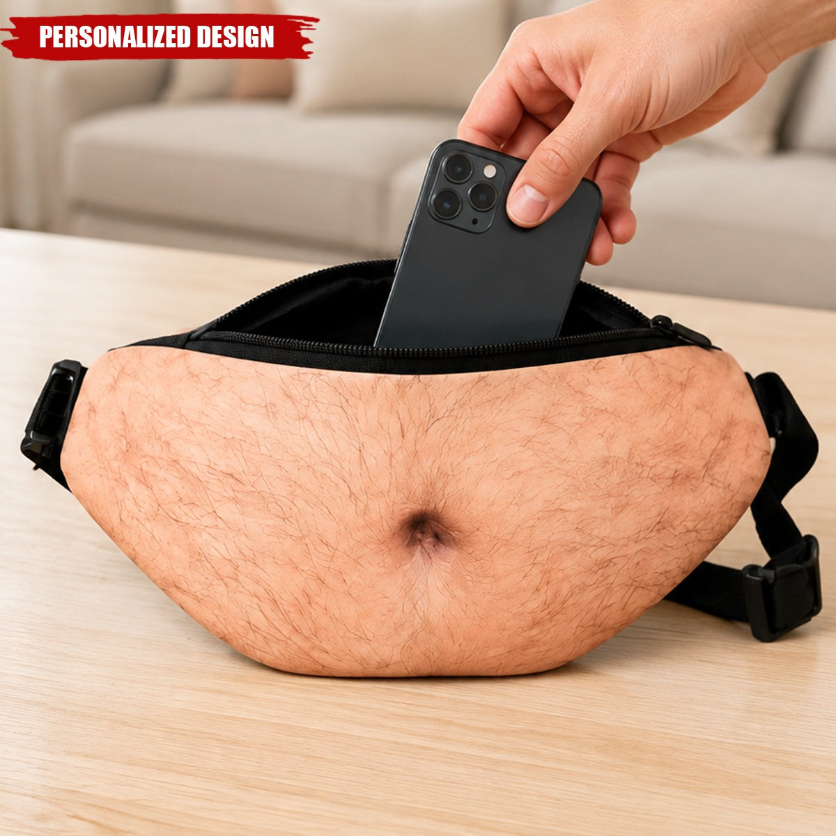 Funny Belly Fanny Pack - Realistic Fake Beer Belly Waist Bag