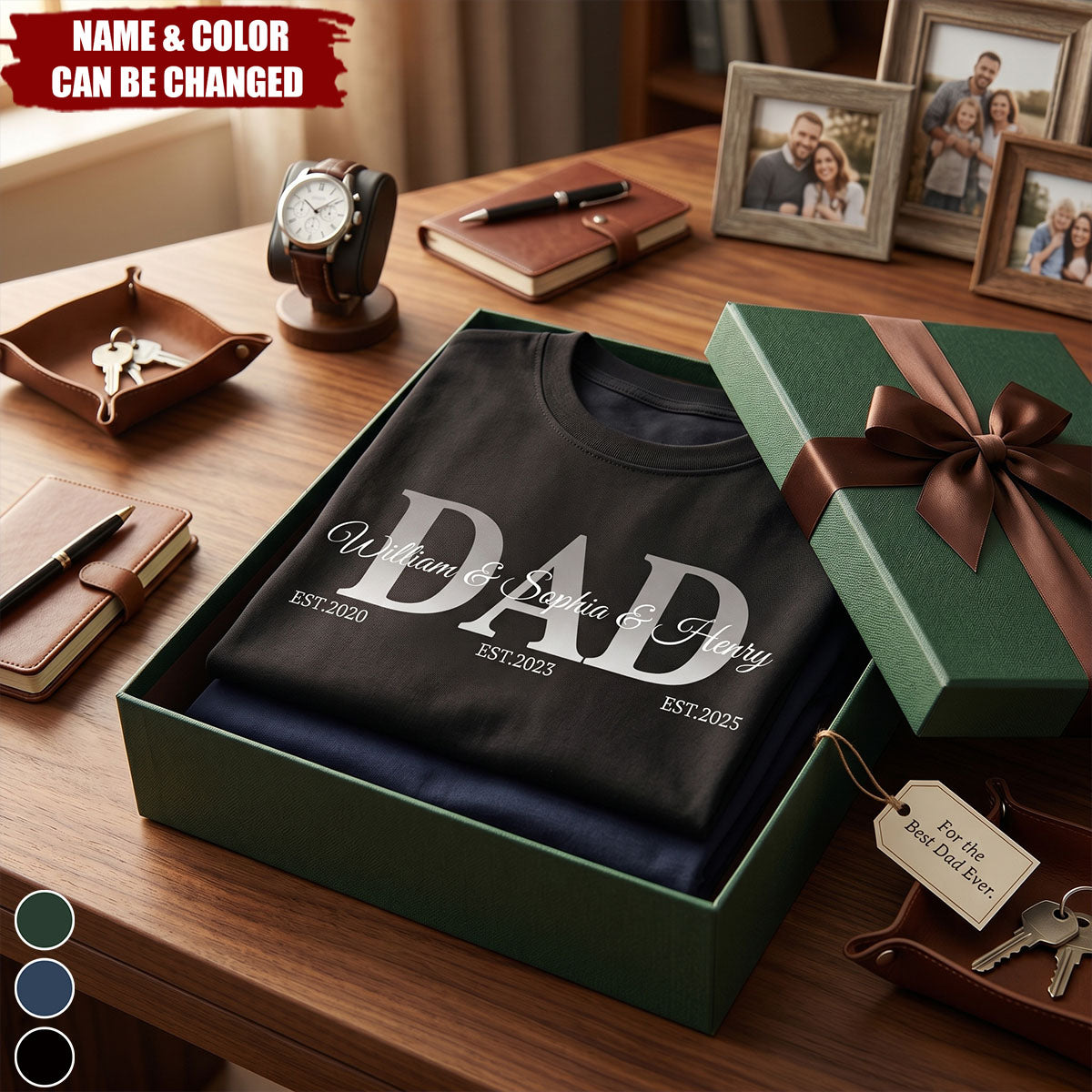 Papa, Daddy, Dad - Father's Day Gift With Kids' Names - Personalized Shirt