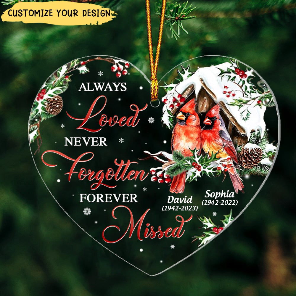 Cardinals Appear When Angels Are Near Memorial Personalized Ornament