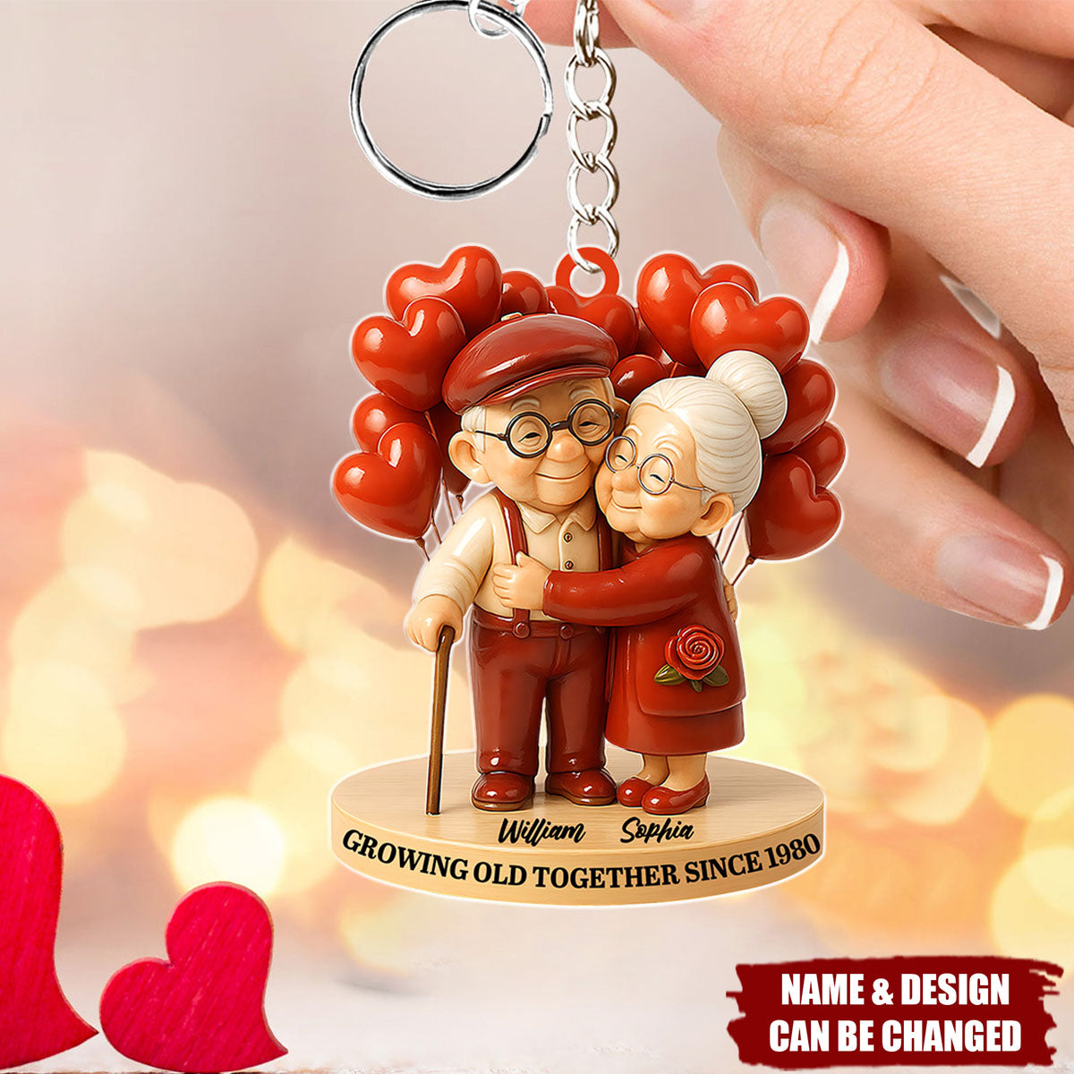 Growing Old Together - Personalized  Acrylic Keychain