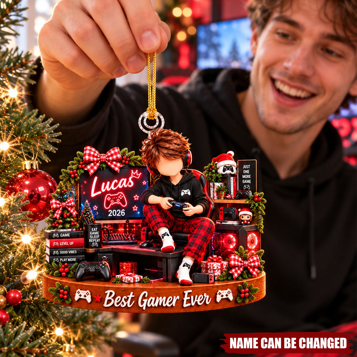 Personalized Gamer Ornament - Gaming Christmas Gifts