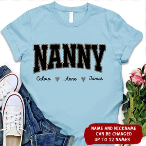 Personalized Nana Leopard Printed T-Shirt
