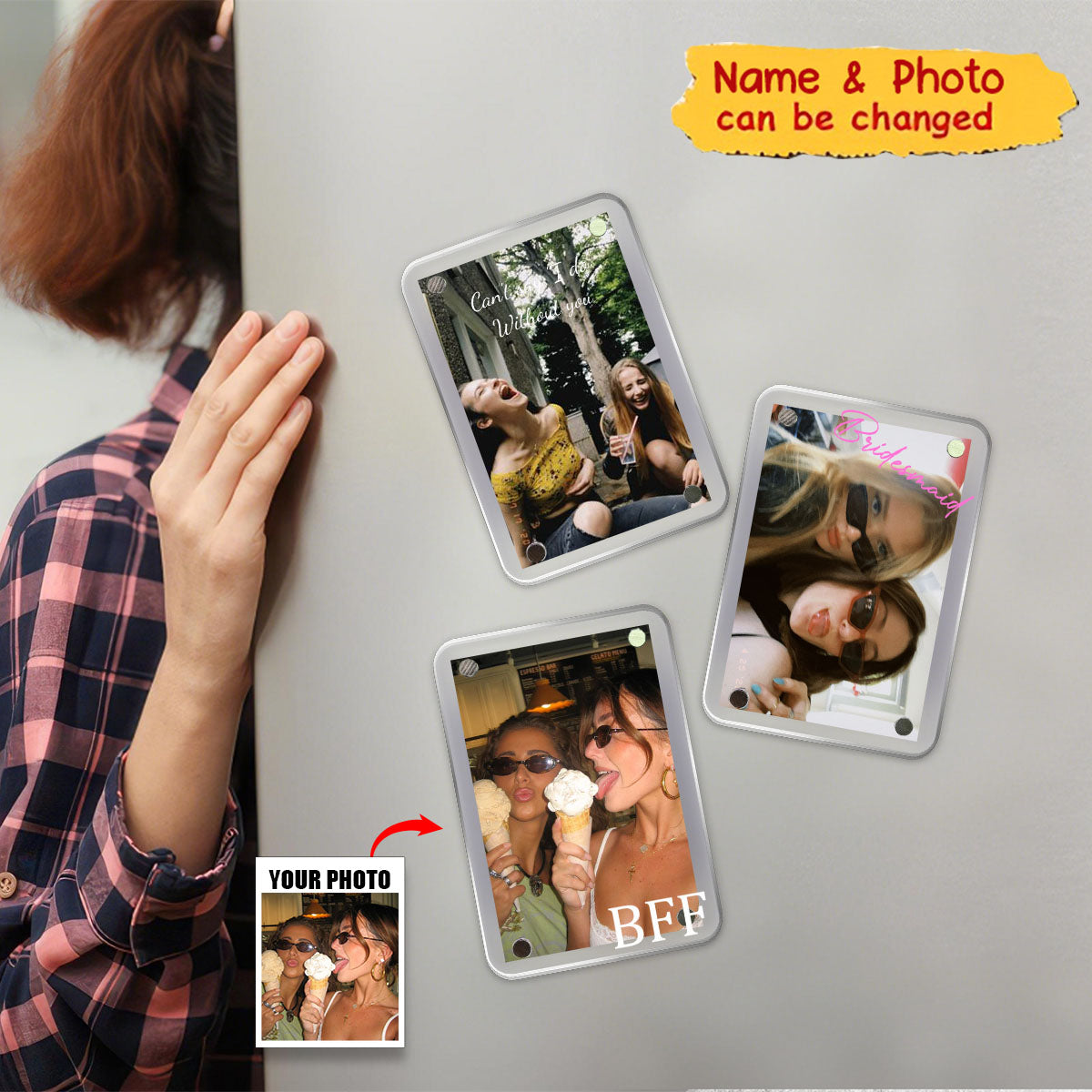 Bridesmaid Proposal Photo Frame - Personalized Acrylic Fridge Magnetic